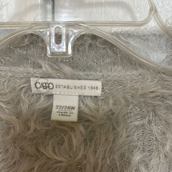 Cato Fuzzy Gray Sweater - Picture 2 of 4